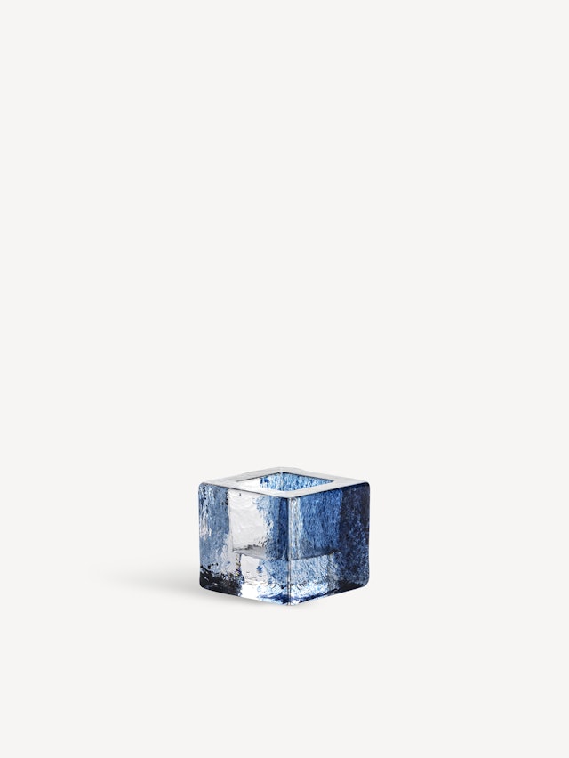 Brick votive candle holder blue 75mm