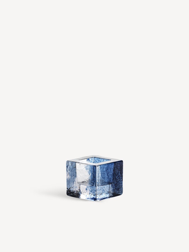 Brick votive candle holder blue 75mm