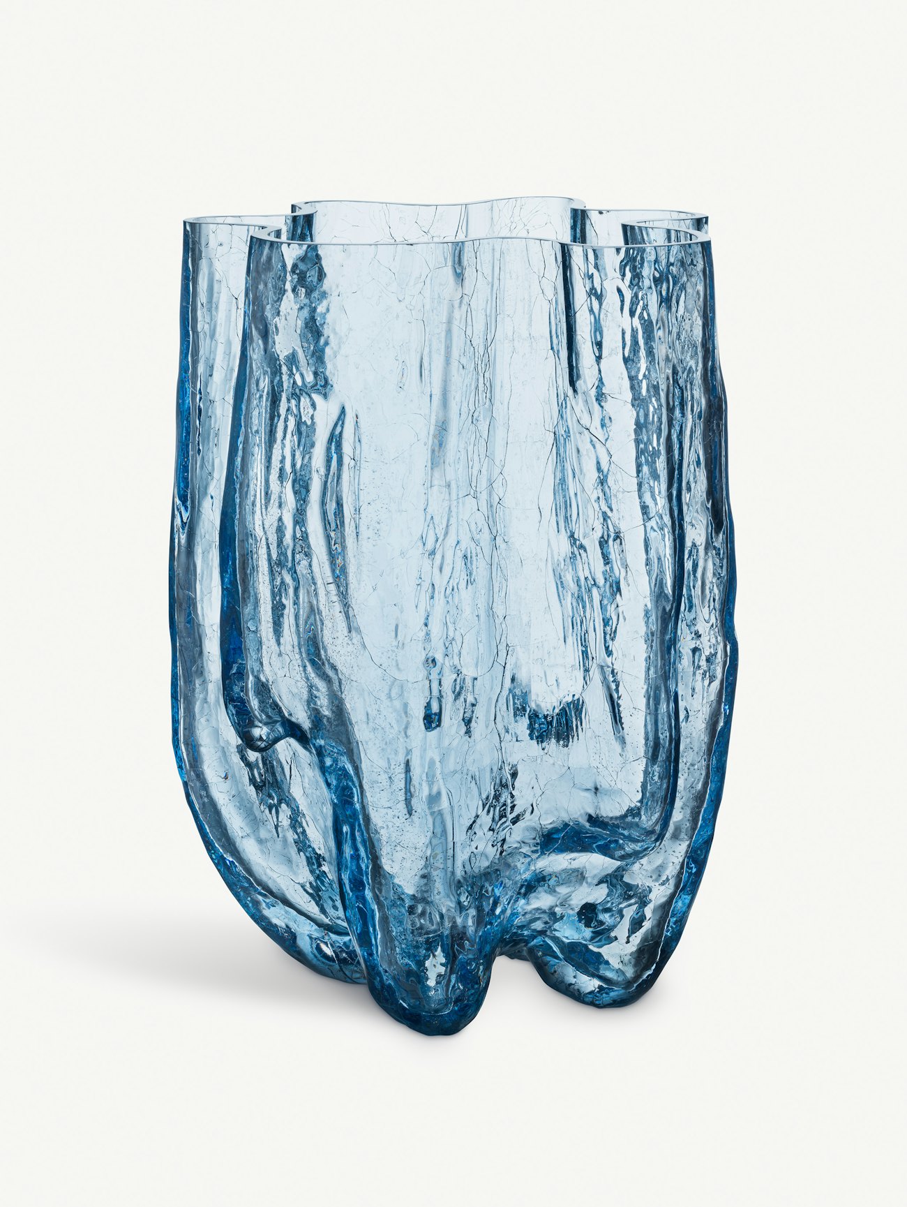 Crackle vase circular glass 370mm