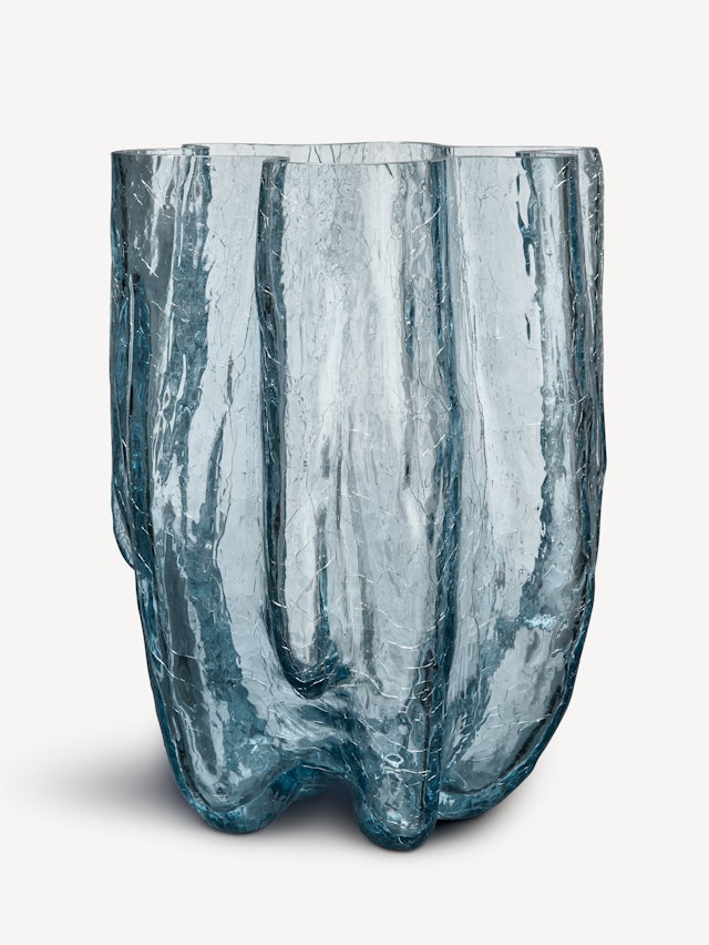 Crackle vase circular glass 370mm