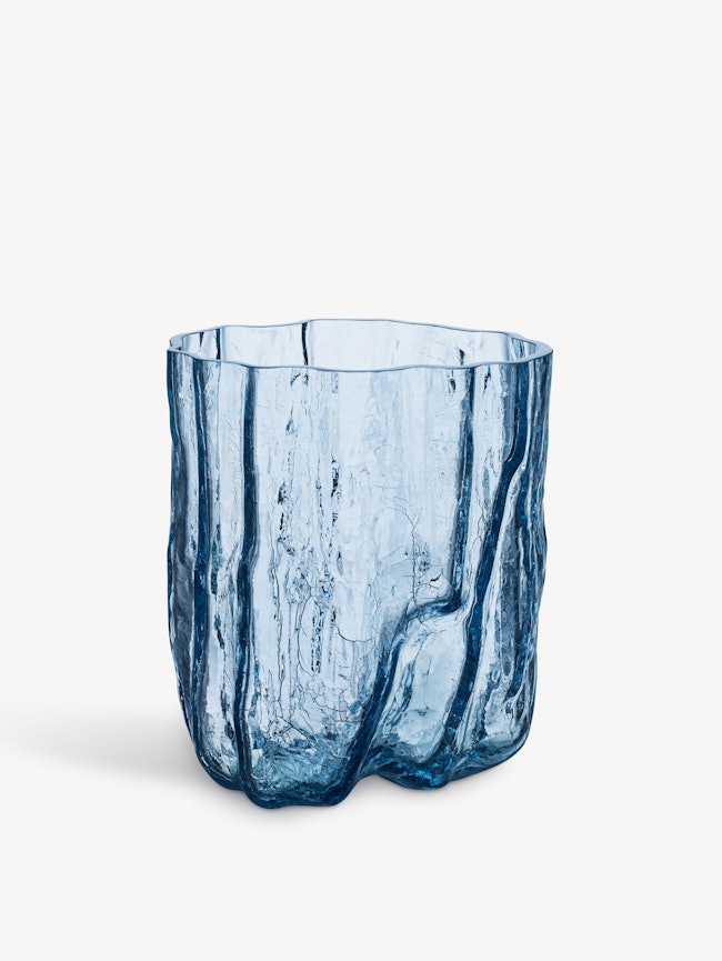 Crackle vase circular glass 270mm