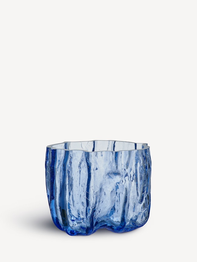 Crackle vase circular glass 175mm