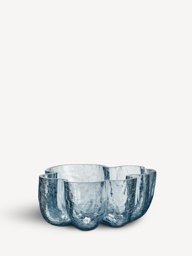 270mm Kosta glass vase | Crackle Boda circular