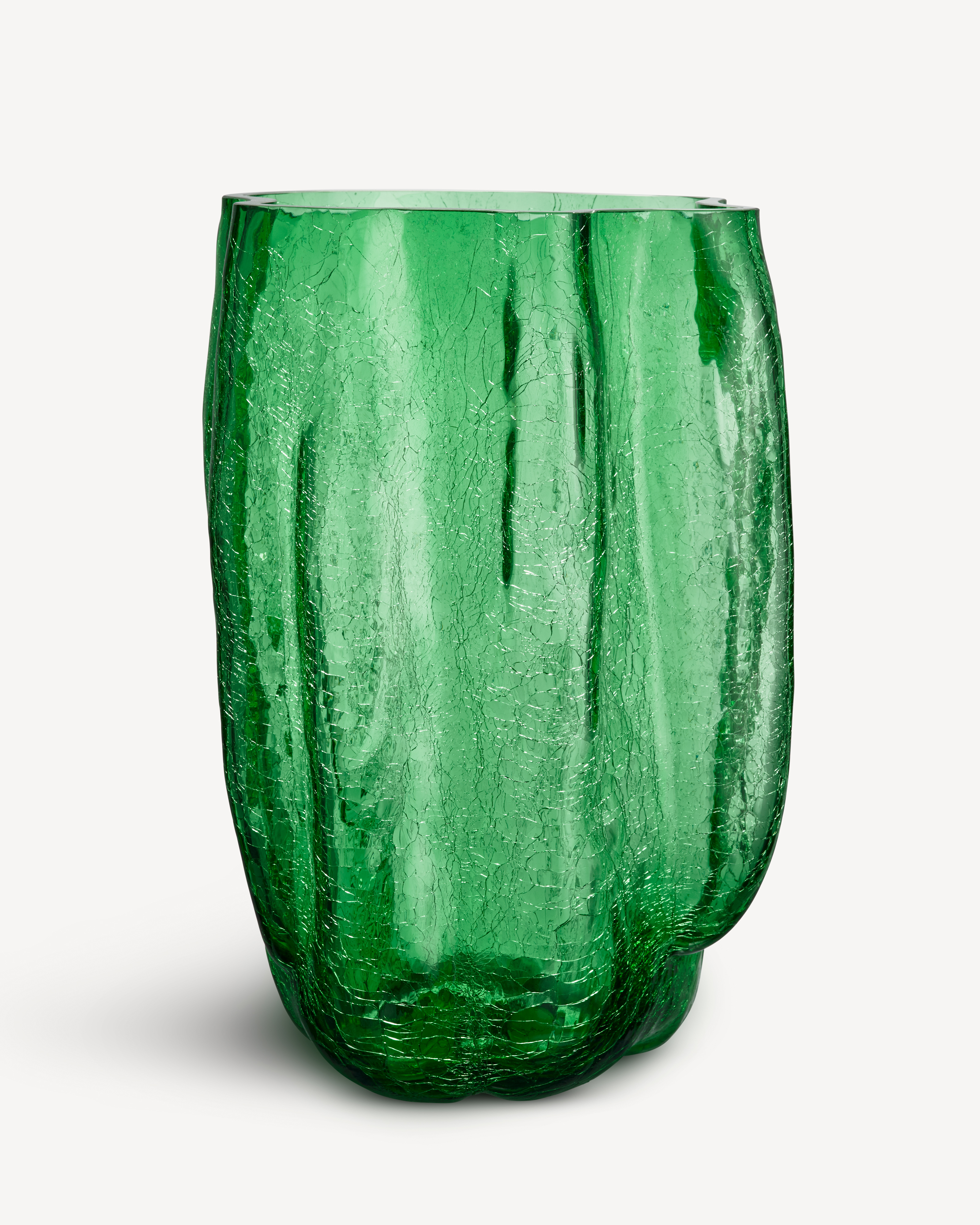 Crackle vase Boda green 370mm Kosta 