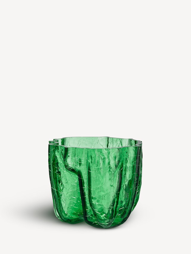 Crackle vase green 175mm
