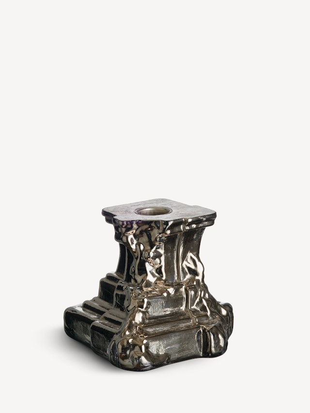 Rocky Baroque candlestick glossy glaze 95mm