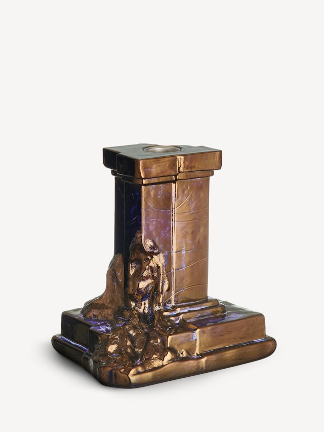 Rocky Baroque candlestick glossy glaze 150mm