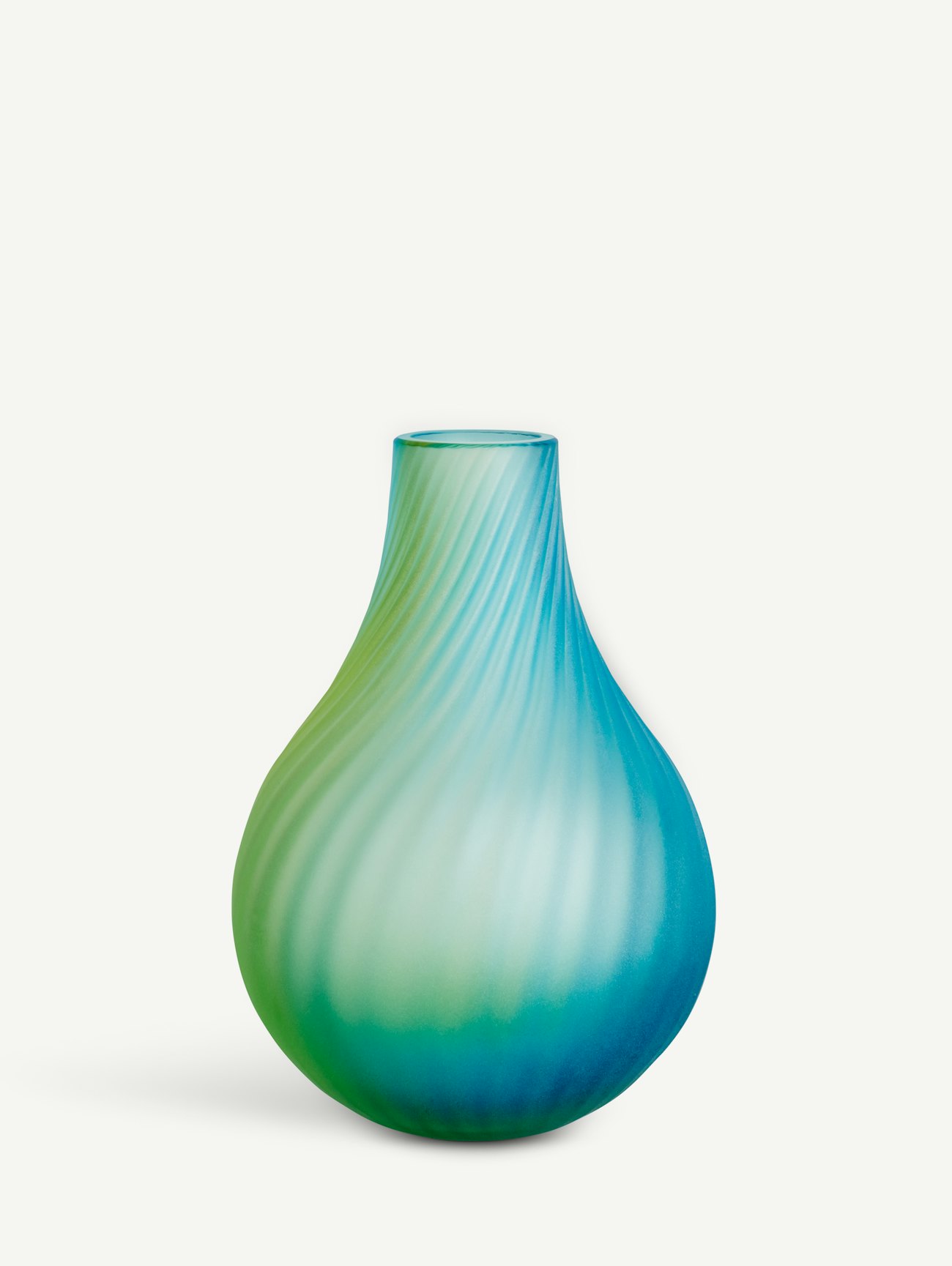 Iris vase blue/green frosted, EL AC-23