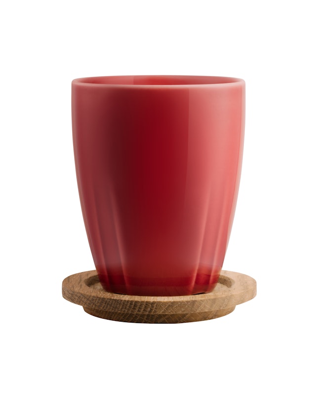 Bruk mug oak lid  bordeaux red 35cl 2-pack