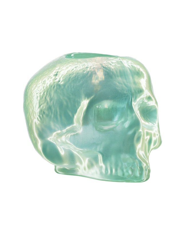 Still life skull ljuslykta ljusgrön 85mm