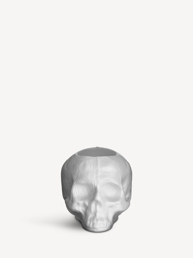 Still Life skull ljuslykta vit 85mm