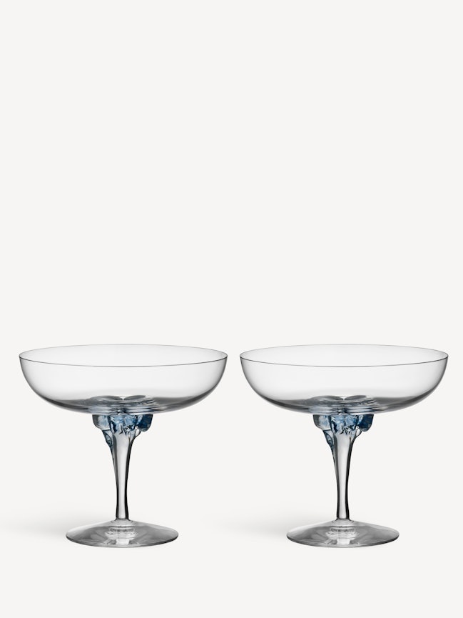 Sugar dandy coupe champagne glass blue 32cl 2-pack