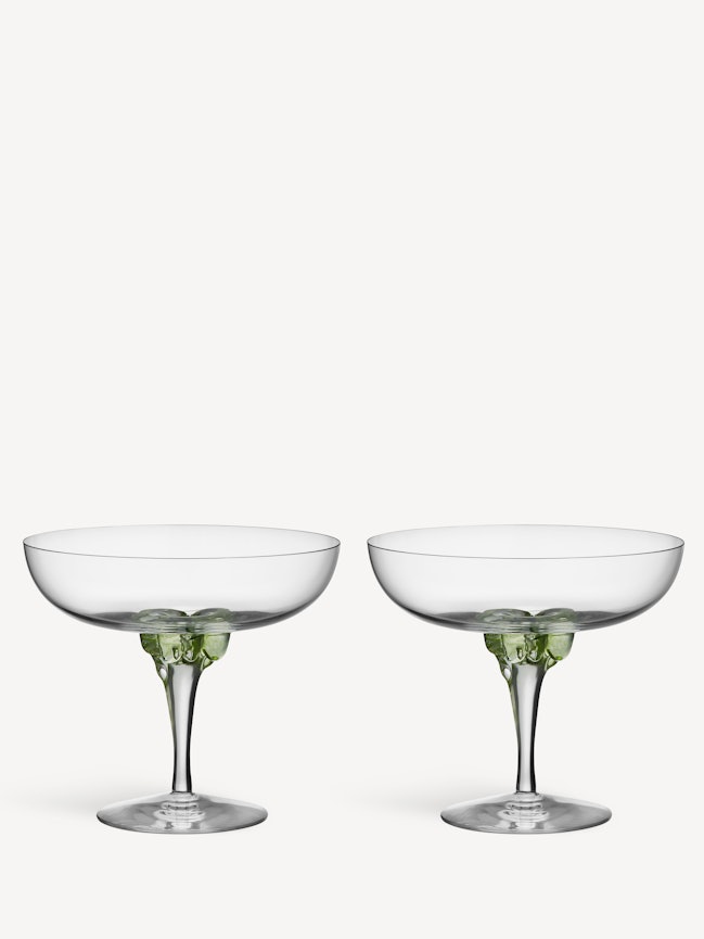 Sugar dandy coupe champagne glass green 32cl 2-pack