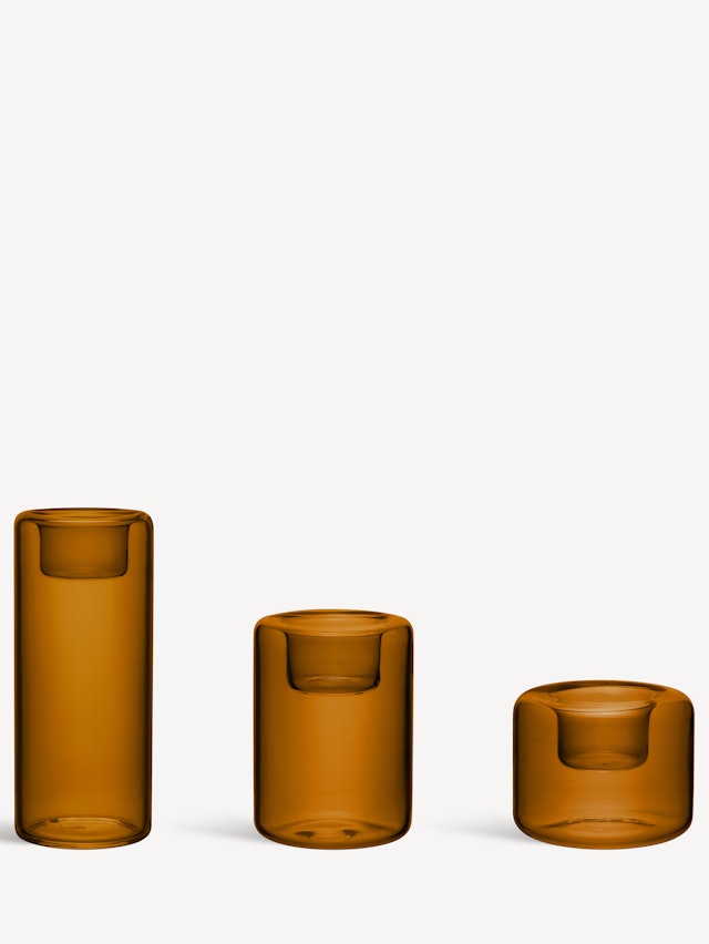 Happy votive amber 68, 105, 150mm 3-pcs Happy votive amber 68, 105, 150mm 3-pcs