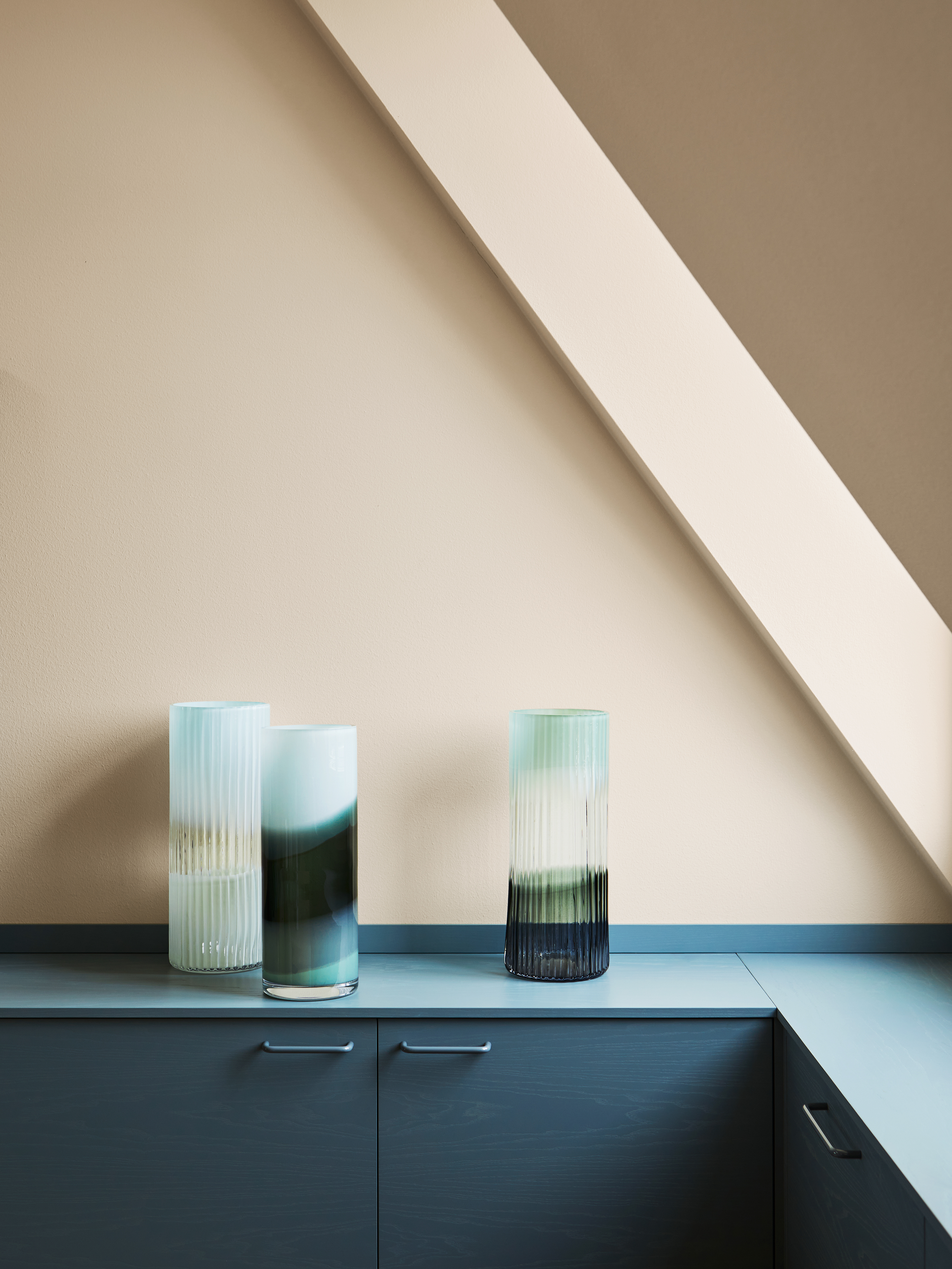 Plissé vase blue/clear/turquoise ED 10