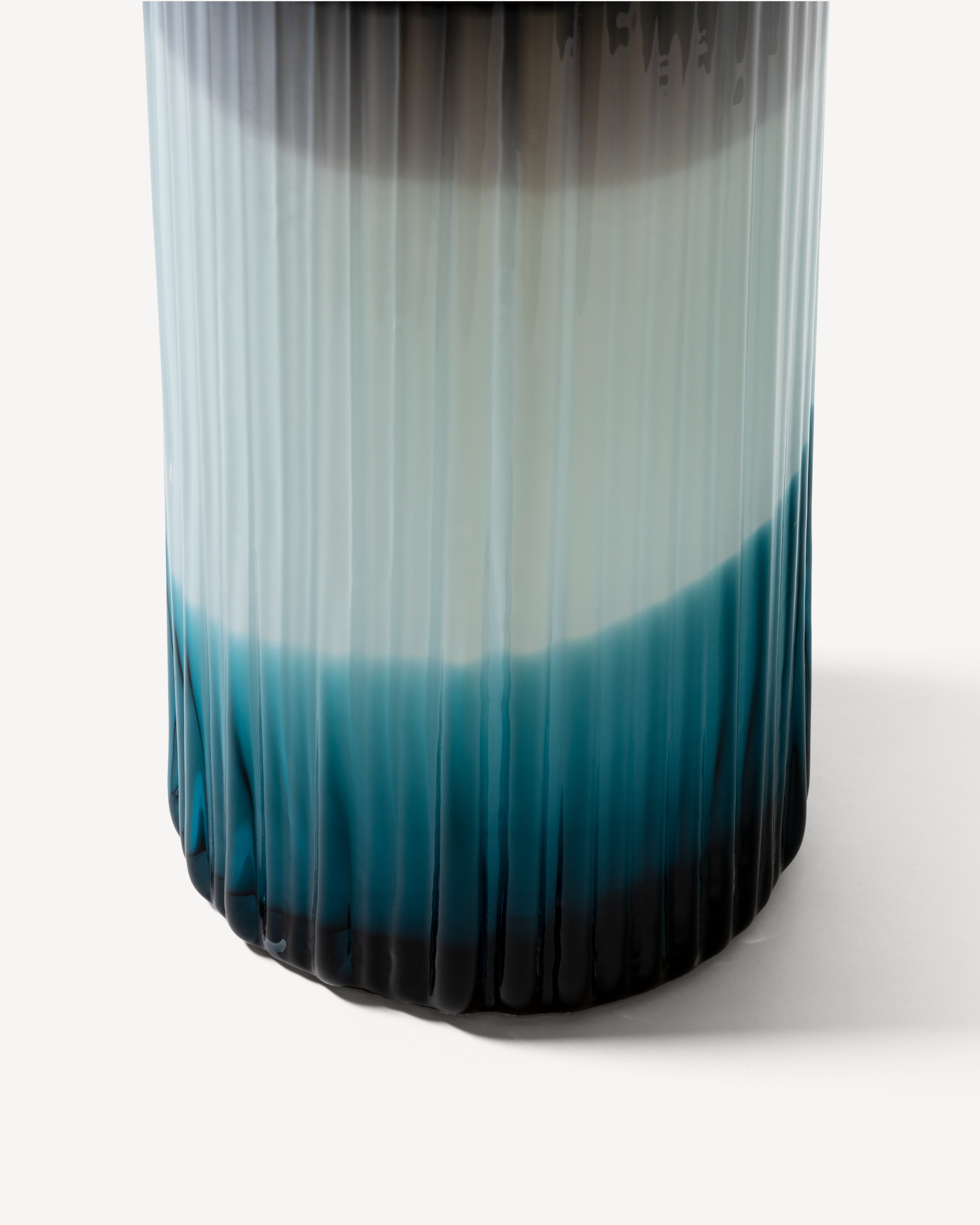 Plissé vas svart/ljusblå/turkos ED 10