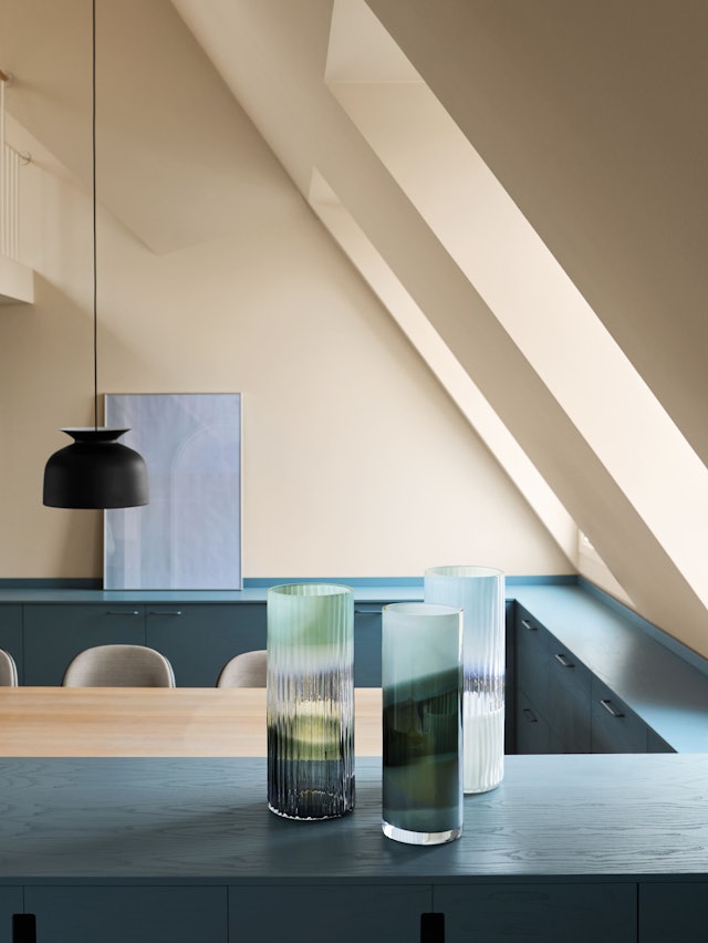 Plissé vase Turquoise/clear/green ED 10 Plissé vase Turquoise/clear/green ED 10