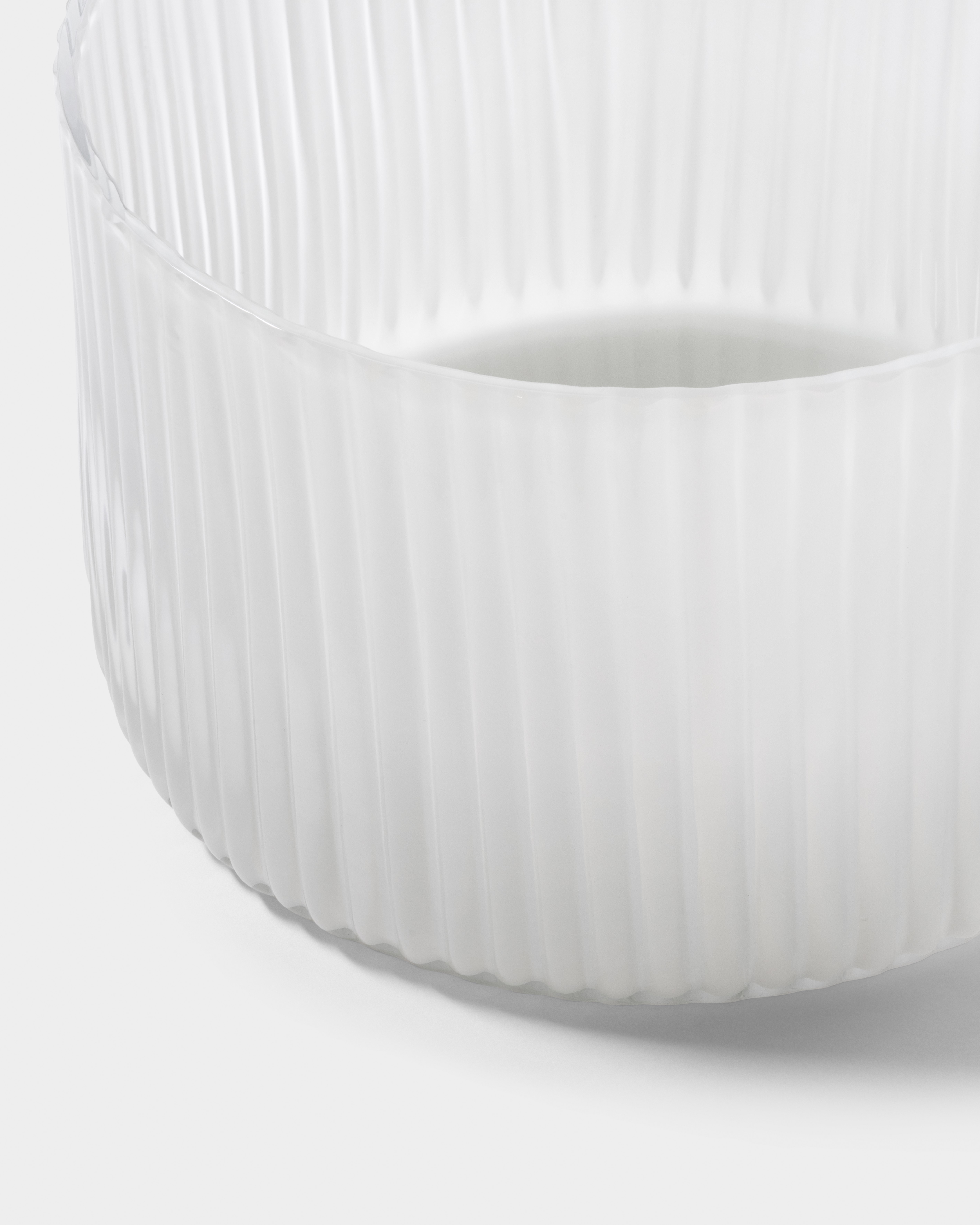 Plissé skål vit/gröngrå ED 10