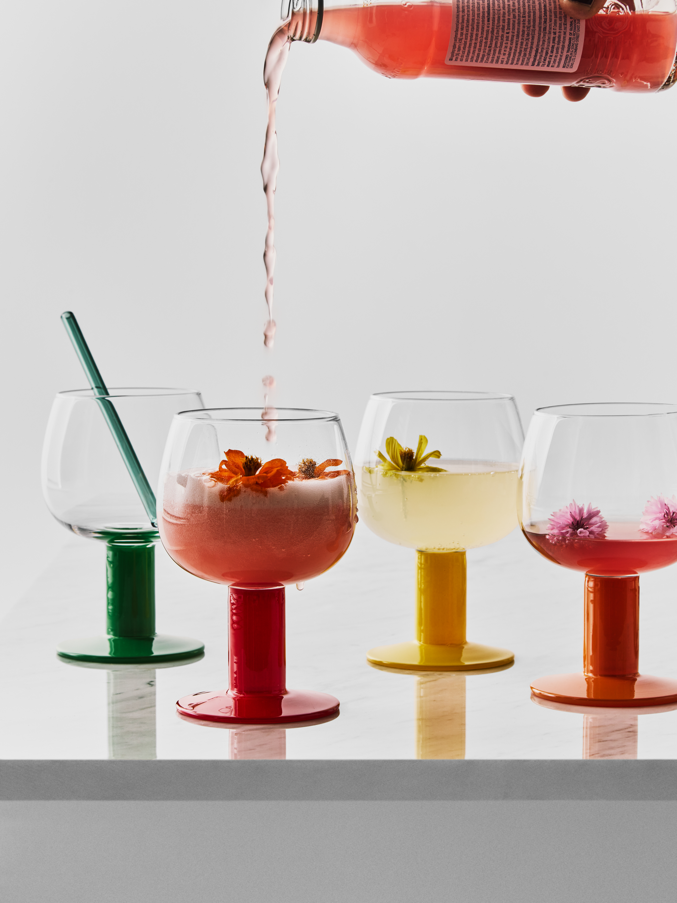 1356N9パ 未使用 CARORE GLASS カローレ カラーグラスセット Fars Glas mixed color 40cl 4-pack | Kosta Boda