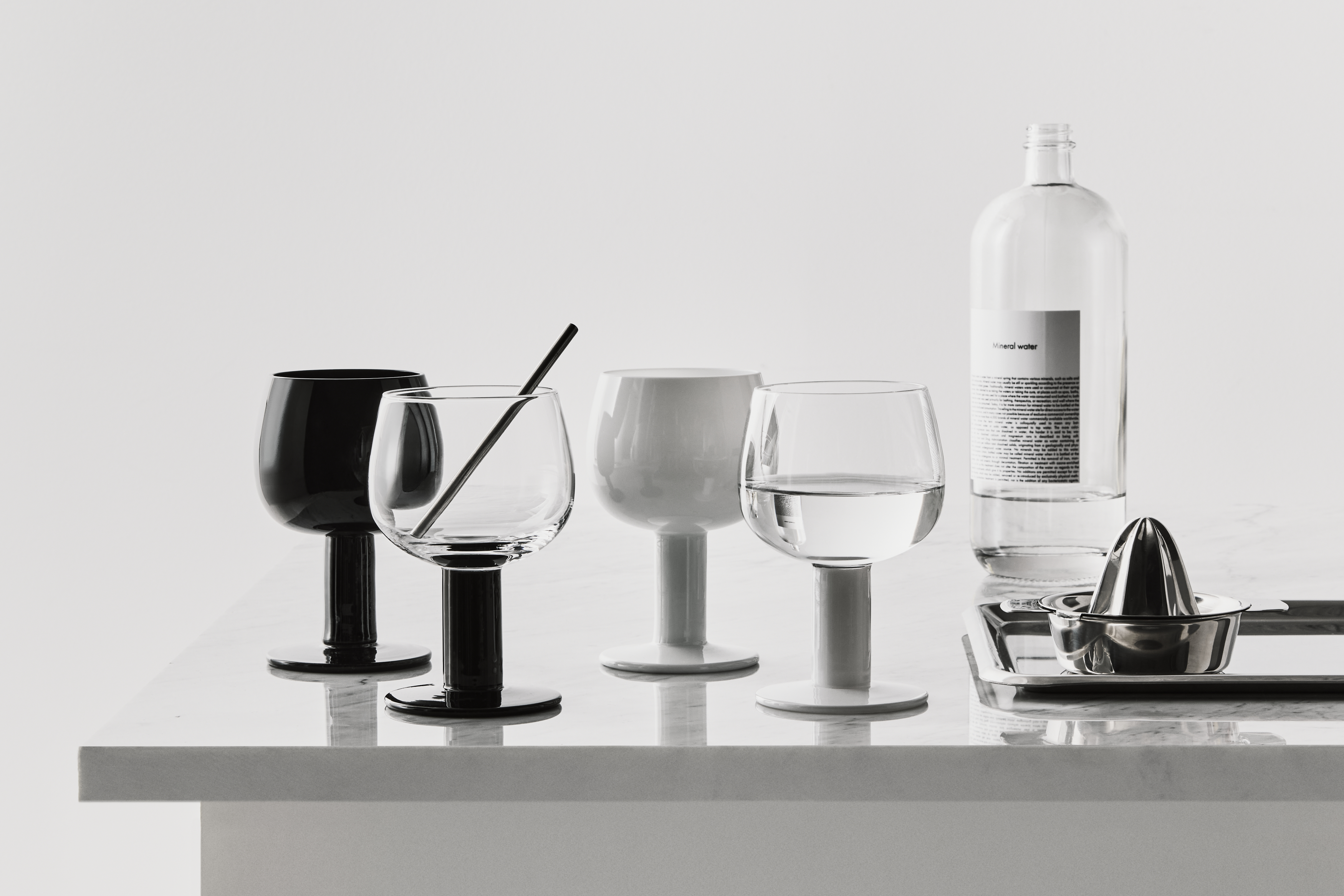 Fars Glas 40cl white/black 4-pack