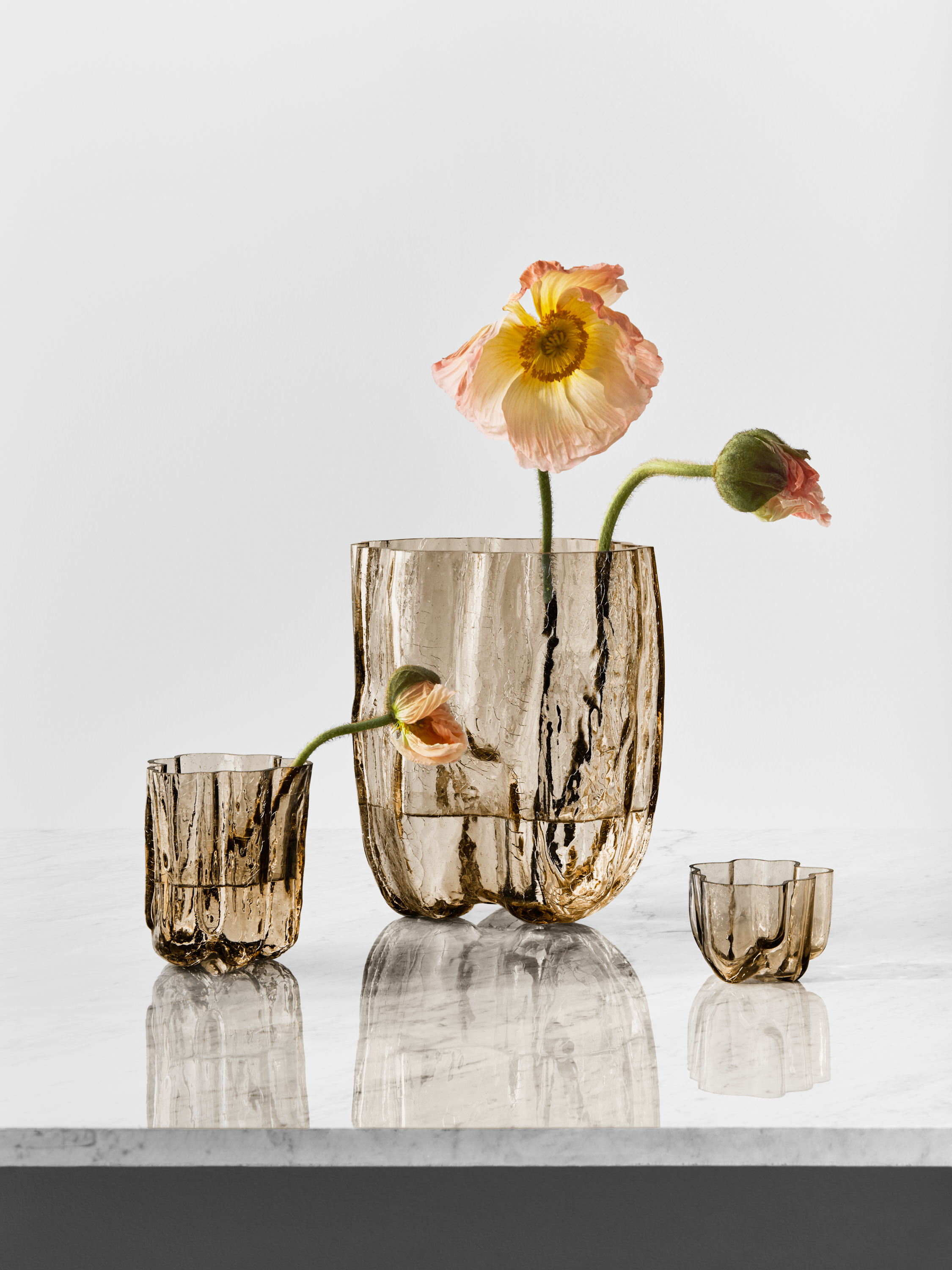 Crackle vase taupe 121mm