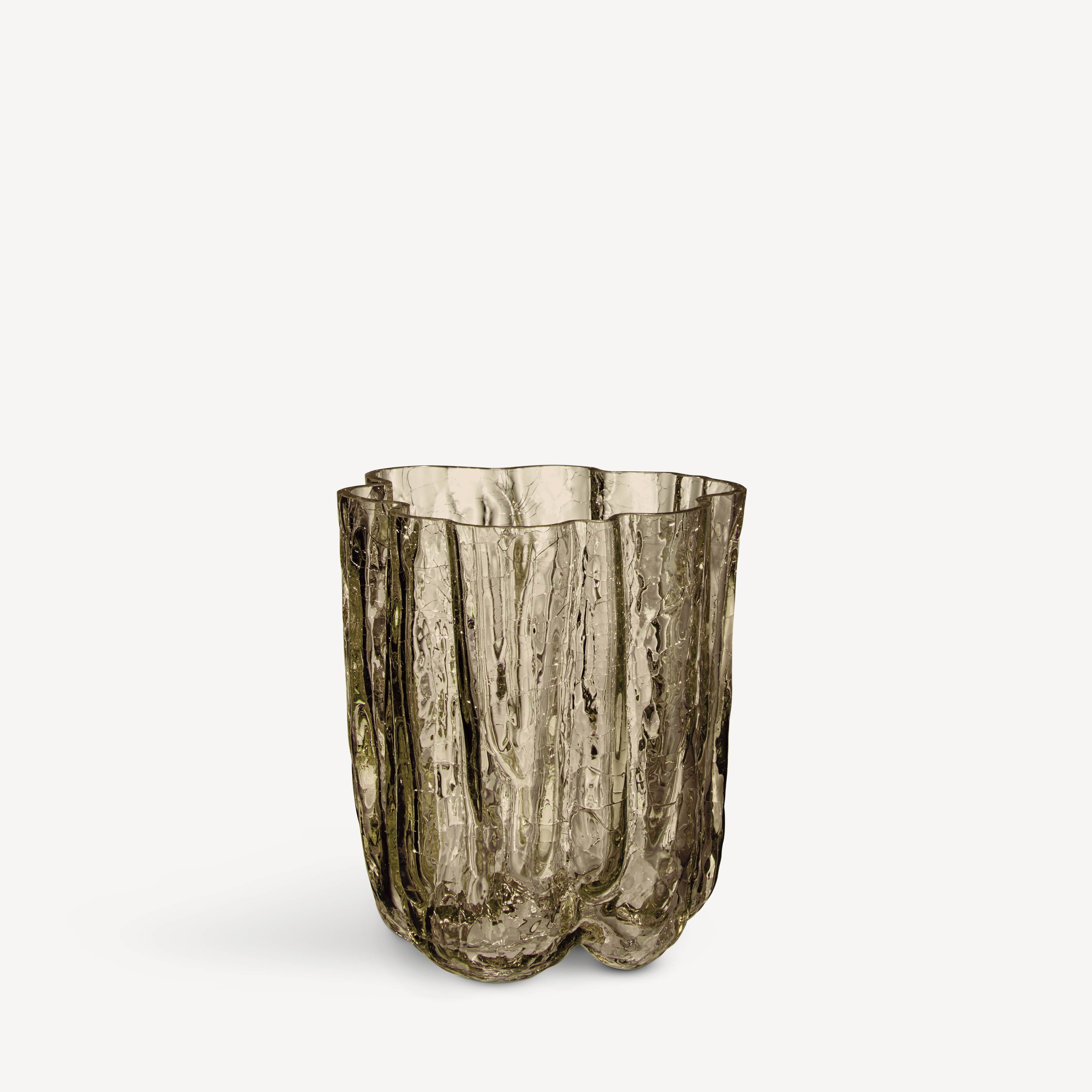 Crackle vase taupe 121mm