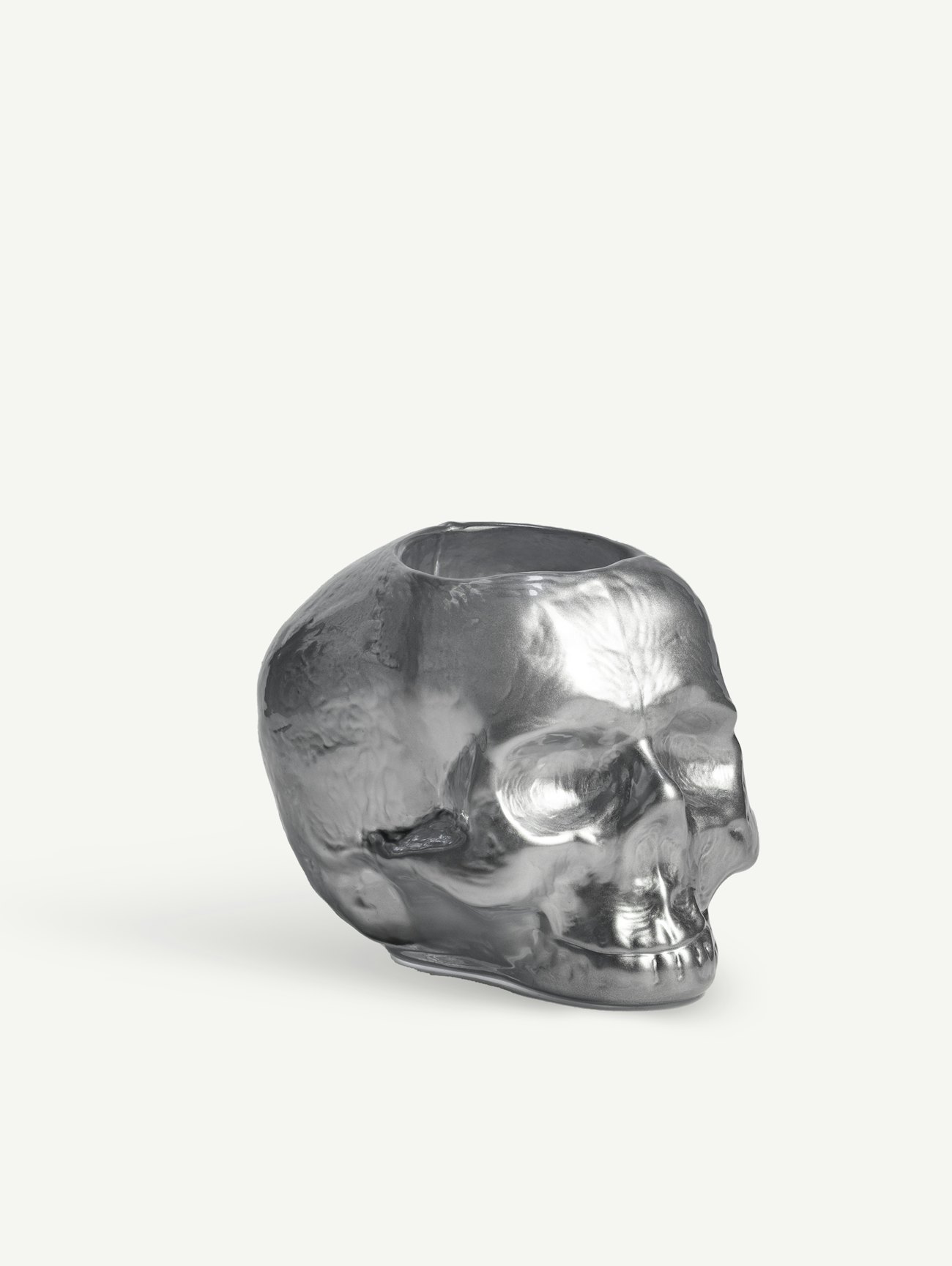 Still life skull silver votive