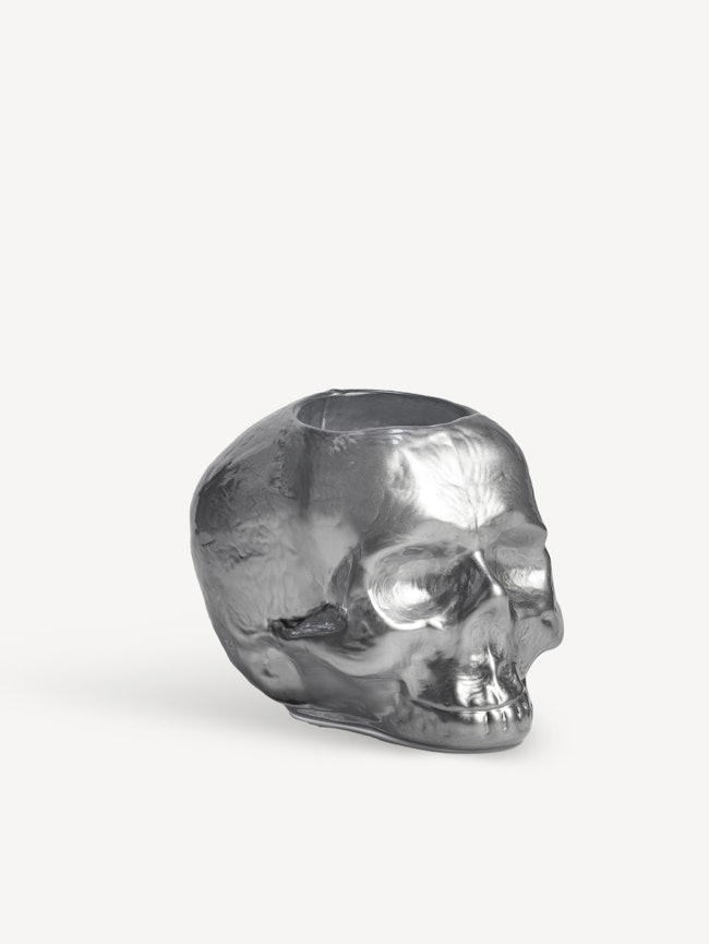 Still life skull ljuslykta silver