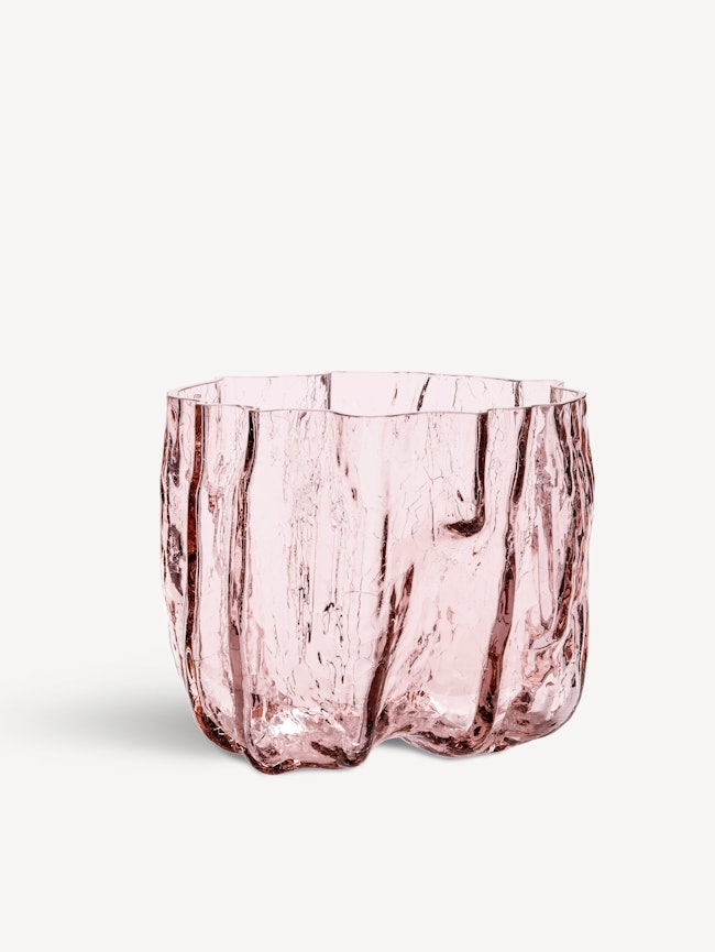 Crackle vas rosa 175mm